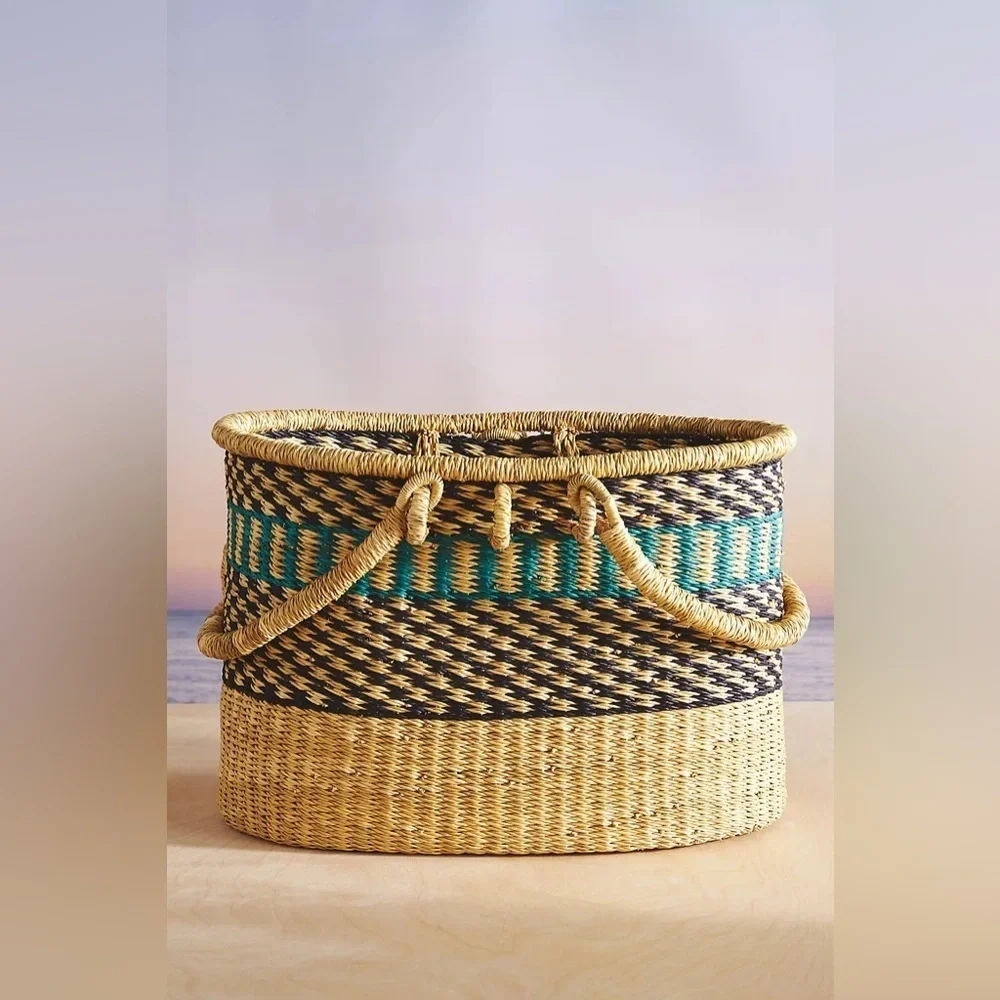 Anthropologie Greensward Picnic Basket NWT